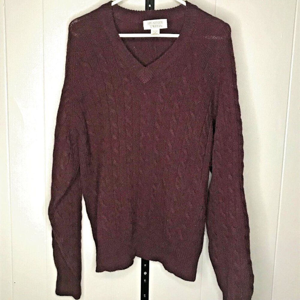 Vintage Heather & Tweed Sweater Womens MD Wool Chunky Knit Pullover Fair Isle